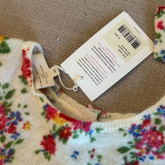 NWT Sezane Juno Cardigan XXS/XS Sweater Reversible Floral Ivory Jardin Secret - Picture 10 of 13